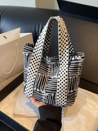 Sac à main décontracté pour femmes, sac fourre-tout pour les trajets quotidiens, design minimaliste de couleur unie, polyvalent et