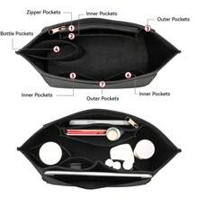 Felt Insert Bag Fits For  Handbag Liner Bag Felt Cloth Makeup Bag Support Travel Portable Insert Purse Organizer