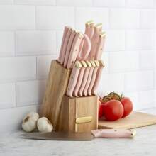 Farberware 15-Piece Forged Triple Riveted Knife Set With Block Gold