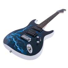 Guitarra eléctrica de tamaño completo de 39 pulgadas, estilo relámpago, para principiantes, con bolsa
