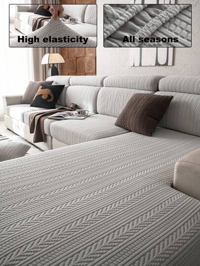 1 件弹力沙发套，格子花卉纯色沙发套，3D 设计，适合所有季节，防滑防刮，适用于客厅、卧室、书房的沙发保护，1/2/3/4 座带扶手和靠背