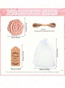 36/24/18/12/6/3件，新娘送礼玫瑰图案镜子塑料化妆镜新娘感谢卡配纱袋婚礼派对礼物伴娘礼物宾客新娘派对用品 - 多色 - 查看 6