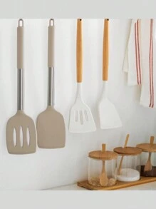 2 Packs Silicone Solid Spatula, Non-Stick Slotted Kitchen Spatula, High Temperature Resistant Cooking Utensils, Ideal Cooking Utensils For Cooking Fish, Eggs, Pancakes - Multicolor - View 8