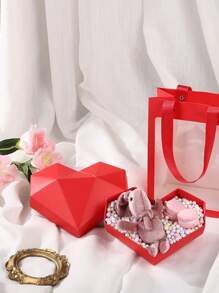 1pc Valentine's Heart Shaped Gift Box, Creative High-End Packaging Box (Requires Self-Assembly) - Multicolor - View 6