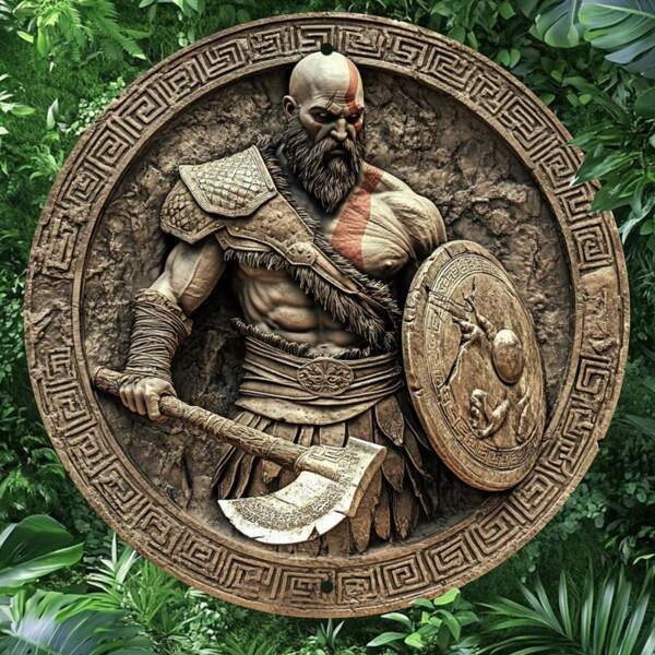 Decoración de pared de metal circular de 8x8 pulgadas con diseño de guerrero vikingo vintage - Cartel de metal para decoración del hogar, oficina, bar y cocina - Ideas de regalo únicas, estilo aleatorio