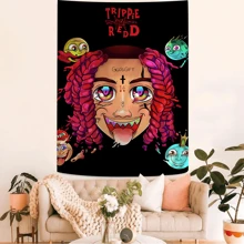 1 件 Rapper T-Trippie Cool R-Redd 印花大壁挂毯 廉价嬉皮士壁挂波西米亚壁挂毯曼陀罗家居装饰