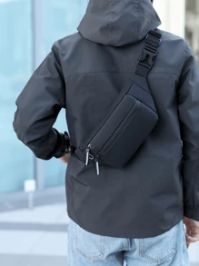 Multi-Layer Multi-Zipper Minimalist Stylish Chest Pack/Shoulder Bag For Men, Made Of Waterproof Fabric, Large Capacity, Can Be Used As Chest Bag, Shoulder Bag Or Attach To Luggage, Can Fit Tablet, Suitable For Motorcycling, Outdoor New Life Items For Students Men Essentials Side Bag Purse Essentials Business Graduation School Supplies Small Bag For Men Body Bag For Men Belt Belt Bag For Men Pouch