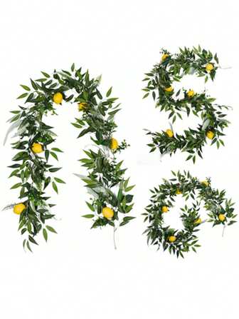 1条万圣节主题1条青柠绿叶子藤条装饰花环，长180厘米/70.87英寸，适用于室内外花园、门、壁炉、复活节、婚礼、夏威夷风情等场合，可灵活使用，适合春季、新年等节日装饰。