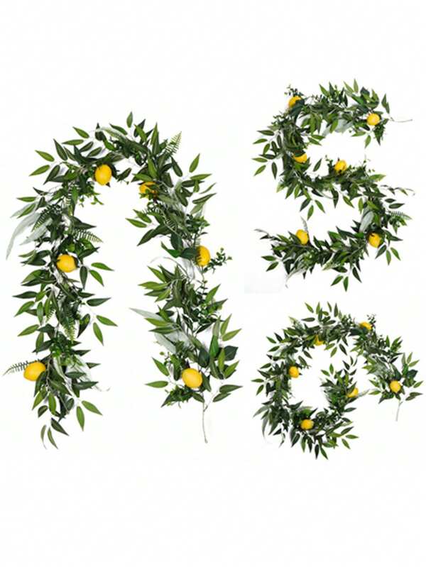 1 pezzo Ghirlanda decorativa artificiale in rattan a forma di foglia verde lime, 180cm/70,87 pollici, per decorazioni interne ed esterne, giardino, porta, camino, Pasqua, matrimonio, stile hawaiano, flessibile, decorazione primaverile, decorazione per Capodanno
