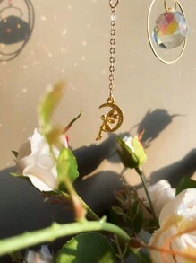 1 Sonnenfänger, goldene Sonne mit Strass Prisma Anhänger, leuchtender Regenbogen Fänger, Kristall Anhänger Heim Dekoration, Fenster Deko zum Aufhängen, Meditation, Kontemplation, Tagträumerei, Geschenk für Mutter, Geschenk für Mädchen, Urlaubsgeschenk, Gartendekoration, Außendekoration, Beileidgeschenk, Geburtstagsgeschenk, Geschenk für neues Zuhause, Valentinstag Geschenk, Valentinstag, Valentinstag Dekorationen, Valentinstag Geschenke, Heimdekoration, Raum Dekoration, Wanddekoration Abschluss - Gold - Übersicht 6