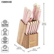 Farberware 15-Piece Forged Triple Riveted Knife Set With Block Gold
