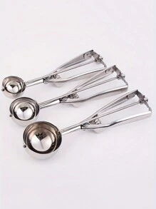 1pc/3pcs Stainless Steel Ice Cream Scoops, Cookie Dough Scoops, Baking Cookie Scoops, Ice Cream Scoops With Trigger Release, Suitable For Digging And Serving Ice Cream, Large/Medium/Small Cookie Scoops For Baking - Ice Cream Scoop - View 13