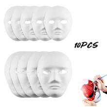 10 piezas Máscaras de gato DIY pintadas de blanco, máscaras en blanco de media cara para disfraz de animales, disfraces de Halloween, herramientas de maquillaje. [Uso versátil]: Las máscaras de gato son adecuadas para todas las personas y son un accesorio multifuncional para diversas ocasiones.
