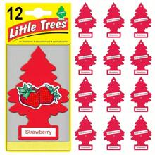 Little Trees Strawberry Scent Air Freshener Car Auto Home Hanging Office Pack Of 12 - Multicolor - View 1