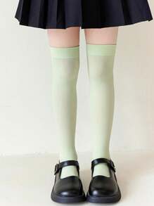 1 đôi tất cao đến đầu gối bằng nhung cho trẻ em, phong cách Harajuku, màu Dopamine, mùa xuân/hè - Nhiều màu - Xem 16