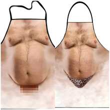 Humorous Leopard Print Big Belly Apron - Waterproof, Oil-Resistant Polyester, Machine Hand Washable For All Seasons, Kitchen Restaurant BBQ Party Bar Apron - Multicolor - View 5