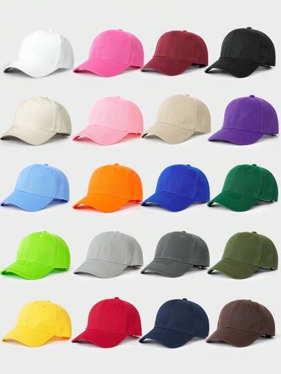 1pc Hook And Loop Plain Baseball Cap, Adjustable Outdoor Sun Ion Casual Hat Suitable For Boys And Girls, Spring/Autumn, Travel, Beach