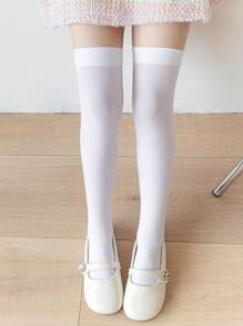 1 đôi tất cao đến đầu gối bằng nhung cho trẻ em, phong cách Harajuku, màu Dopamine, mùa xuân/hè - Nhiều màu - Xem 7