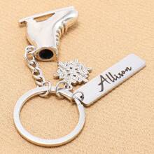 Porte-clés personnalisé de patins à glace, porte-clés souvenir de patinage sur glace, étiquette de sac de sport personnalisée, cadeau d'anniversaire pour fille, adolescente, club ou mariage - Multicolore - Voir 2