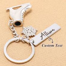 Porte-clés personnalisé de patins à glace, porte-clés souvenir de patinage sur glace, étiquette de sac de sport personnalisée, cadeau d'anniversaire pour fille, adolescente, club ou mariage - Multicolore - Voir 1