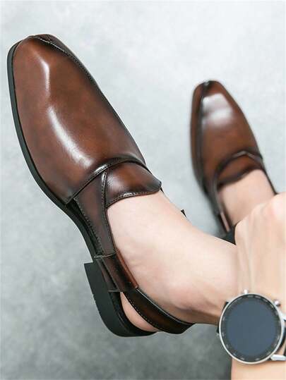 Men's Fashion Pointed Toe Buckle Breathable Sandals, Summer