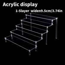 1pc Acrylic Display Stand, 2-5 Tiers Ladder Style Display Shelf, Home Decor Organizer Display Stand For Jewelry, Cosmetics, Fragrance