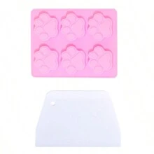 3pcs Dog Paw Silicone Mold Set, Non-Stick Silicone Baking Molds For Cookies, Chocolate, Candy, Jelly, Ice Cubes, Dog Treats