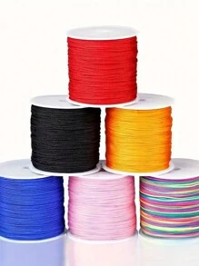 0.8mm Solid Color Acrylic Beading String, Suitable For DIY Bracelets And Necklaces - Non-Elastic Jewelry Making Supplies, 72 Yards