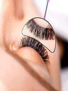 2 件/50 克不锈钢手持睫毛镜，用于睫毛延长和烫发，可拆卸手柄，便携式小半月形镜子，45° 角设计，睫毛技师和女性美容工具 - 彩色 - 查看 2