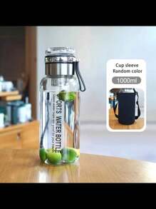 1000ML With Cup Cover And Filter, Heat-Resistant Glass Water Cup, Large Capacity, Portable, With Lid, Tea And Water Separate, Tea Making Cup