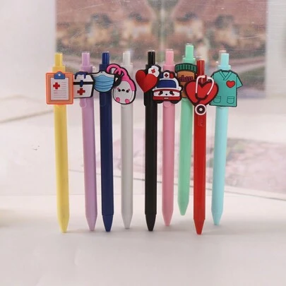 5支随机卡通医生和护士主题伸缩圆珠笔返校
