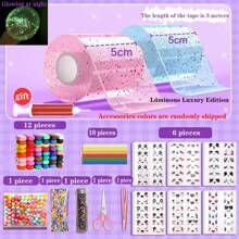 Nano Squeezy Gel, Bubble Blowing Cream Gel DIY, Glow-In-The-Dark Nano Tape, Children Scrapbooking Set, Glow-In-The-Dark Tape Set - Best Gift For Kids,Back To School - Multicolor - View 11