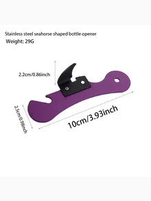 1 Multifunctional Stainless Steel Can Opener Can Knife Beer Can Opener Screwdriver Seahorse Can Opener Portable - Multicolor - View 3