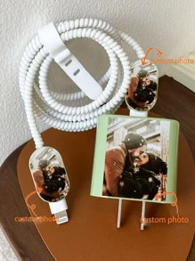Funda de cargador personalizada compatible con iPhone 16, 15, 14, 13, 12, 11 Pro Max, 16, 15, 14 Plus. Puedes poner cualquier foto en la cubierta del cargador.