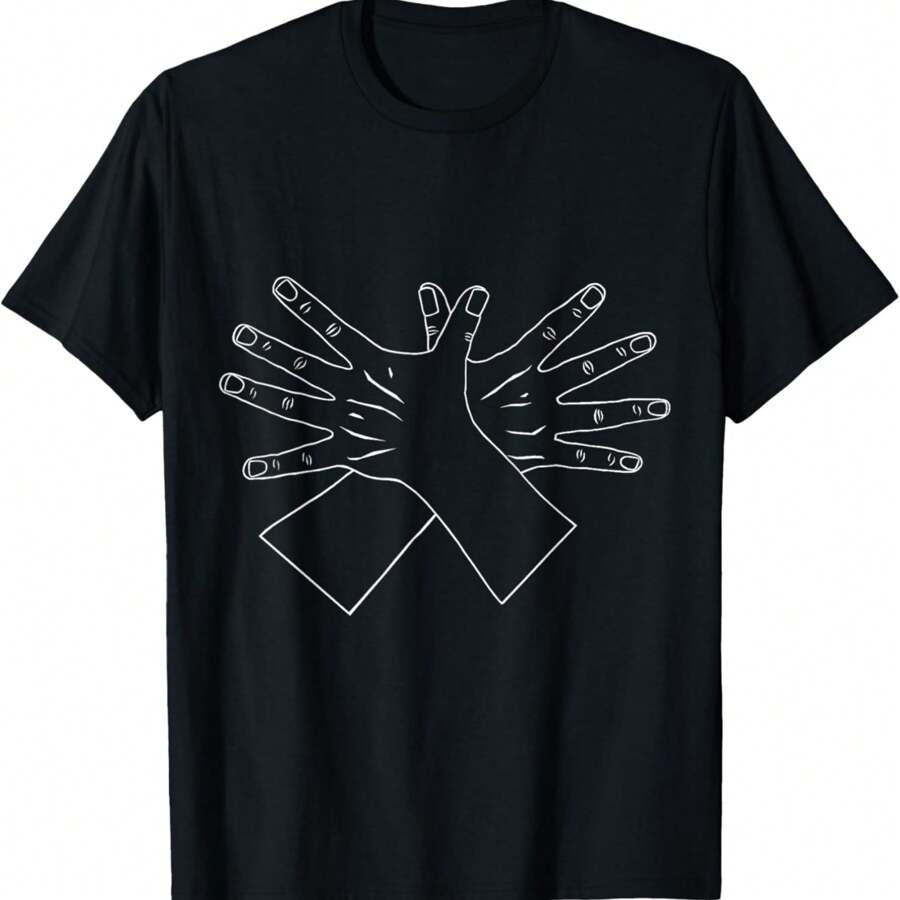 Double-Headed Eagle Hand Sign Shqipe Albania Gesture T-Shirt - Black - View 1