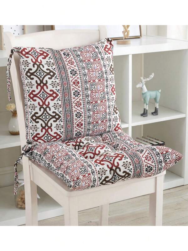 1 pièce Coussin de chaise épais, coussin de siège carré avec attaches, coussin de siège en lin respirant et doux pour le bureau, la salle de classe