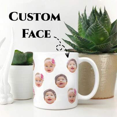 1pc Custom Two Face Mug, Personalized Baby And Pet Face Mug, Personalized Photo Anniversary Mug, Custom 11oz/15oz Photo Mug, Valentine's Gift, Anniversary Gift, Graduation Gift, For Birthdays, For Children's Day, For Father's Day, For Graduation, For Weddings,Multi-Functional,Durable,Ornamental,Reusable,Exquisite,Stylish,High-Quality,Colorful,Modern,Custom,Personalized,Unique