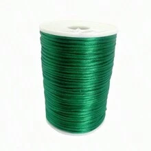 Fio de Seda Cordão de Cetim 1mm - 5 metros Várias Cores - Verde Escuro - Visão 1