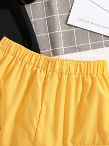Bộ áo phông tay ngắn in họa tiết chữ Tween Boy và quần short - Màu vàng - Xem 6