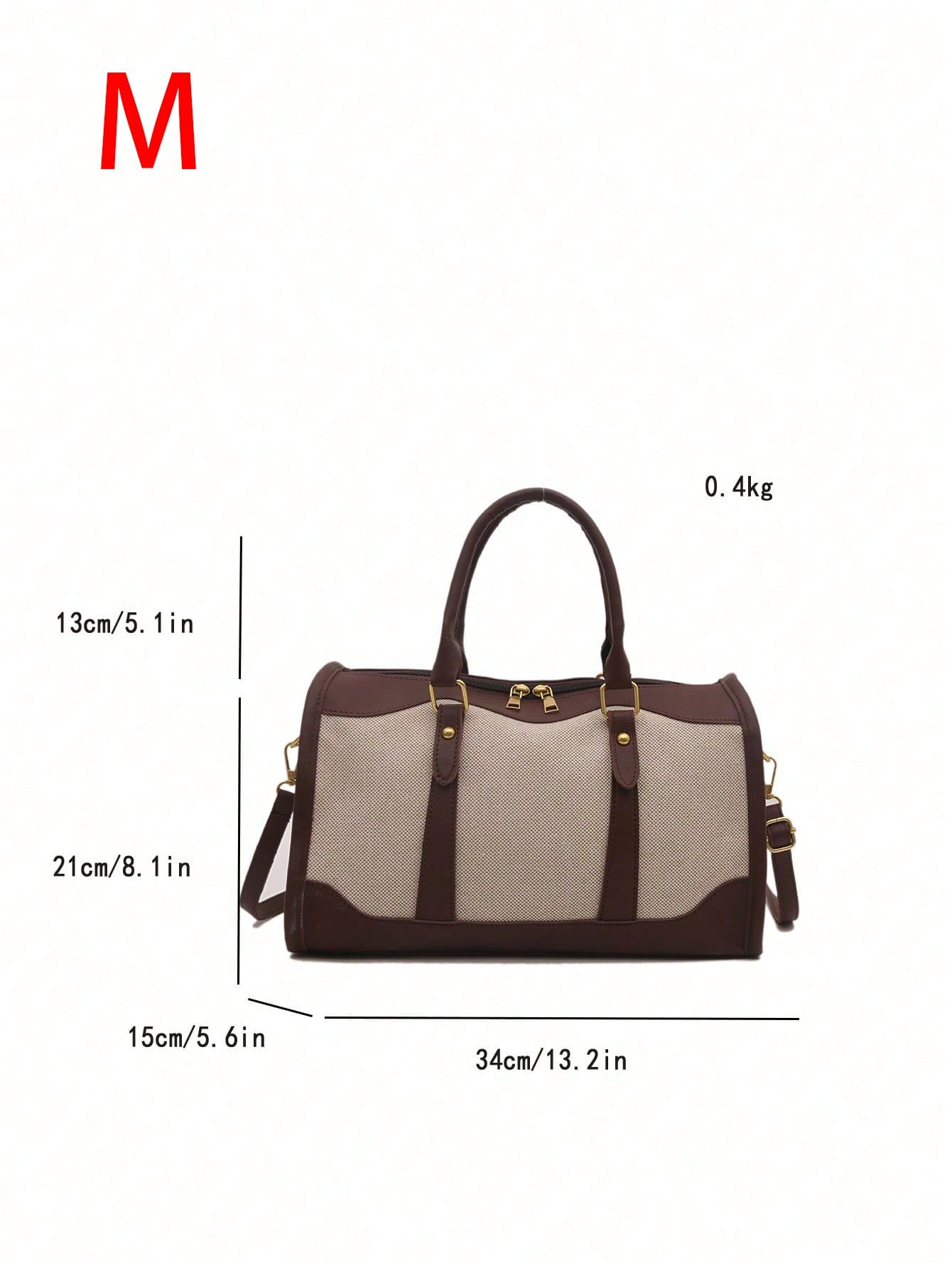 حقيبة سفر كانفاس بألوان متباينة قطعة واحدة، حقيبة...