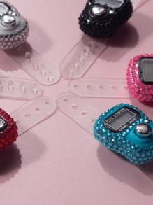 6-12个素圈，迷你电子计数圈，镶钻手指计数器 - 彩色 - 查看 6