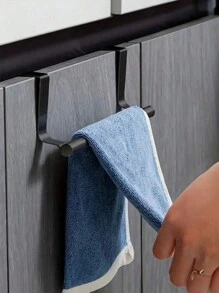 1 件/单杆毛巾架橱柜门背式挂架免打孔毛巾杆，厨房收纳架，厨房用品，收纳架，衣架，厨房工具 - 毛巾架 - 查看 4