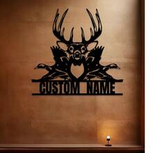 1 件定制鹿金属墙面艺术标志 - 个性化文字，适合家庭和花园装饰，理想的露台或门廊礼物，情人节，情人节装饰 - 彩色 - 查看 10