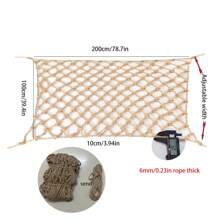 2 Sq.M Vintage Macrame Display Net, Handmade Natural Jute Fiber Wall Decoration, 4mm/6mm/8mm Rope Thickness, 10cm Net Hole Size, For Photo Wall, Balcony Fence, Ceiling Decor, Plant Climbing
