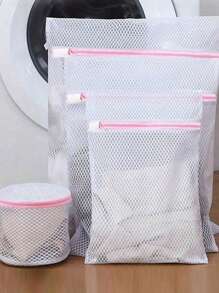 1/3/4 pièces Sacs à linge à fermeture éclair en maille, sacs de lavage en nid d'abeille, convenant pour les vêtements, les chemises, les soutiens-gorge, les chaussettes, les collants, les sous-vêtements, sac de rangement de voyage, printemps, minimaliste, hauts d'été