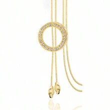 1st Modieuze Geometrische Ronde Lange Trui Ketting met Strass