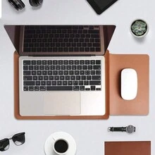 1Pc Witam Napa Advanced Texture Leather Laptop Sleeve Compatible With MacBook Pro/ Air/IPad/Surface/Laptop Case+1Pc Digital Storage Bag - Multicolor - View 25