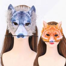 1pc Animal Masquerade Mask, Wolf Mask, Fox Mask For Holiday Party - Multicolor - View 2
