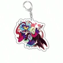 Anime GOODS Anime Acrylic Keychain -Vicky Charlie Alastor Cute Y2K Cartoon Pendant, Suitable For Bags And Keys, Perfect Gift For Fans, Cosplay Accessories Car Key Bag Backpack Small Jewelry Key Ring Accessories Creative Student Gifts Anime Derivatives, Creative Backpack Pendants, Car Key Pendants, Acrylic Keychains, Japanese Comic Pendants, Neko Contents Seed Keychain Collectibles, Pendants, Otaku Collection Gifts, Cheap Gifts School Letter Car Accessories Goth