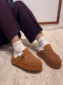 SERGIO TODZI Women Solid Color Platform Slippers For Daily - Camel - View 3